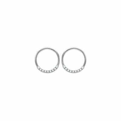 Boucles d'oreilles en argent rhodié et oxydes de zirconium