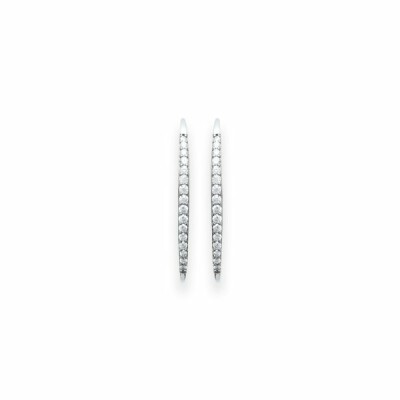 Boucles d'oreilles en argent rhodié et oxydes de zirconium