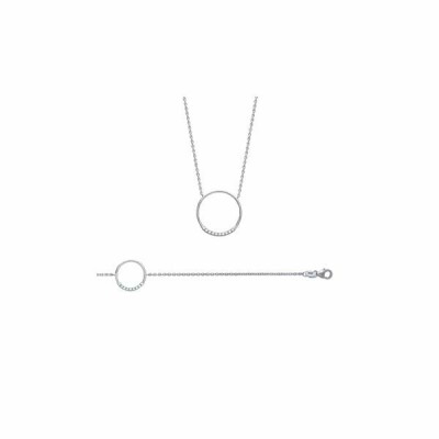 Collier en argent rhodié et oxydes de zirconium, 45cm