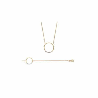 Bracelet en plaqué or et oxydes de zirconium, 18cm