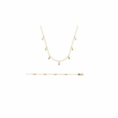 Collier en plaqué or, 42cm