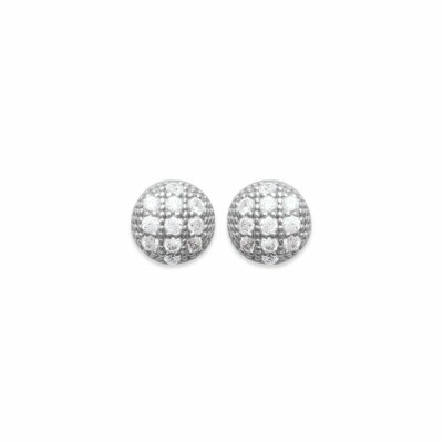 Boucles d'oreilles en argent rhodié et oxydes de zirconium