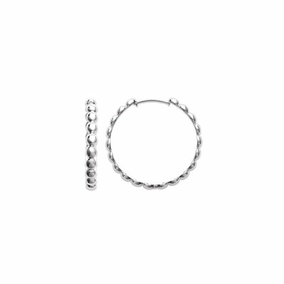 Boucles d'oreilles créoles en argent rhodié