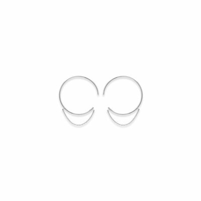 Boucles d'oreilles créoles en argent rhodié