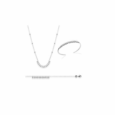 Collier en argent rhodié, 45cm