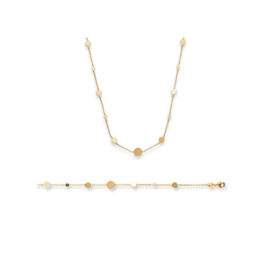 Bracelet en plaqué or, 18cm