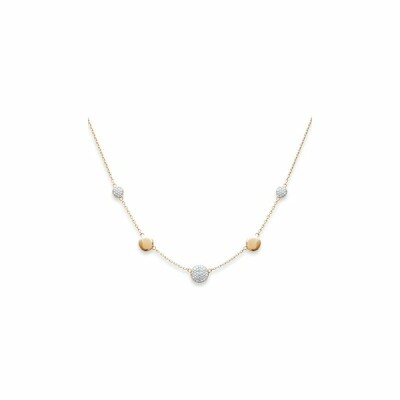 Collier en plaqué or et oxydes de zirconium, 45cm