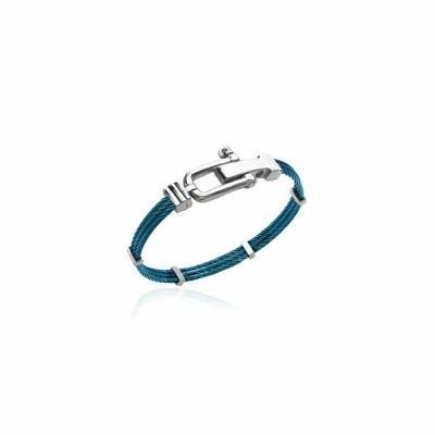 Bracelet jonc en acier PVD bleu