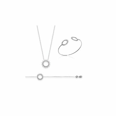 Bracelet jonc en argent rhodié