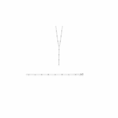 Bracelet en argent rhodié, 18cm