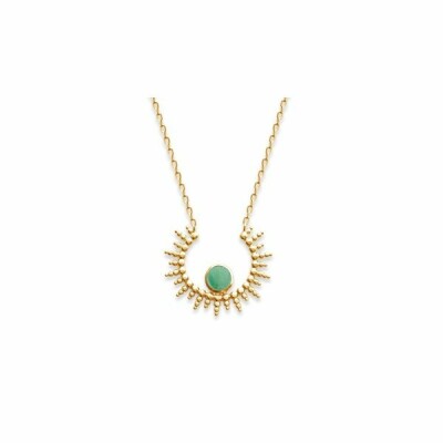 Collier en plaqué or et aventurine, 45cm