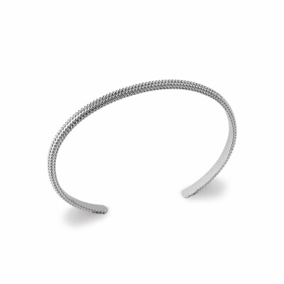 Bracelet jonc en argent rhodié