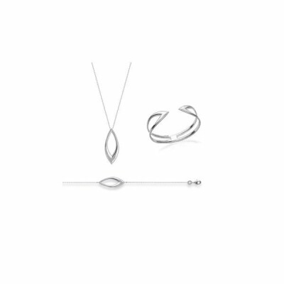 Collier en argent rhodié, 45cm