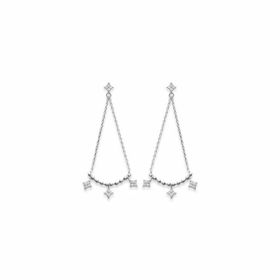 Boucles d'oreilles en argent rhodié et oxydes de zirconium