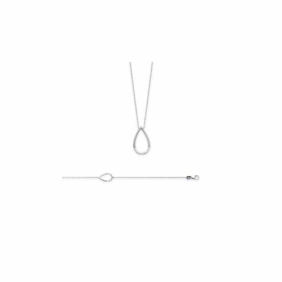 Bracelet en argent rhodié et oxydes de zirconium, 18cm