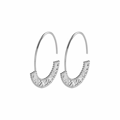 Boucles d'oreilles créoles en argent rhodié