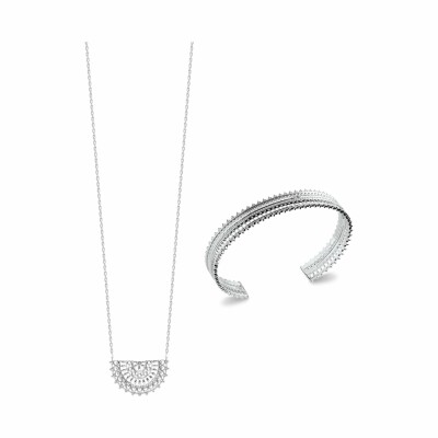 Bracelet jonc en argent rhodié