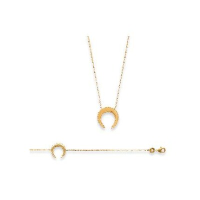 Collier en plaqué or jaune, longueur de 18cm