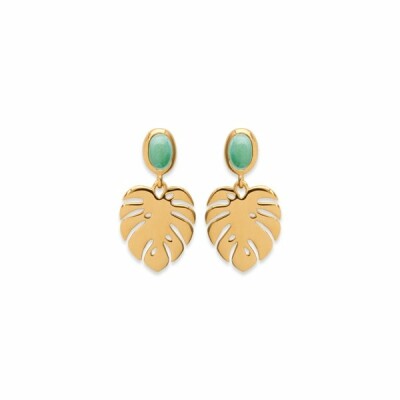 Boucles d'oreilles en plaqué or et aventurine