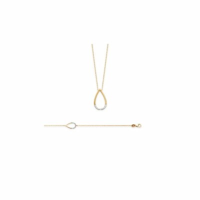 Collier en plaqué or et oxydes de zirconium, 45cm