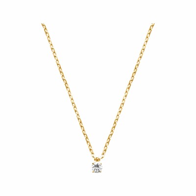 Collier en plaqué or et oxydes de zirconium, 45cm