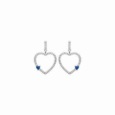 Boucles d'oreilles en argent rhodié et oxydes de zirconium