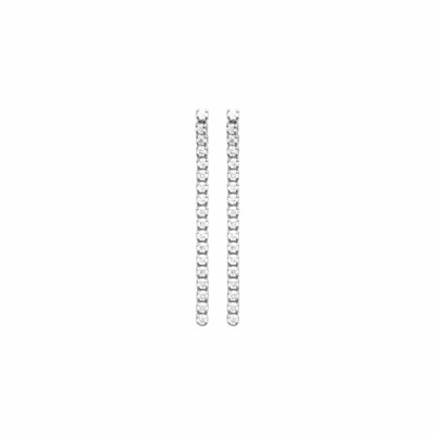 Boucles d'oreilles en argent rhodié et oxydes de zirconium