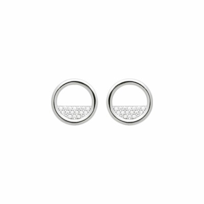Boucles d'oreilles en argent rhodié et oxydes de zirconium