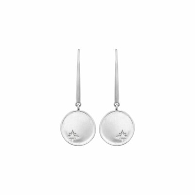 Boucles d'oreilles en argent rhodié et oxydes de zirconium