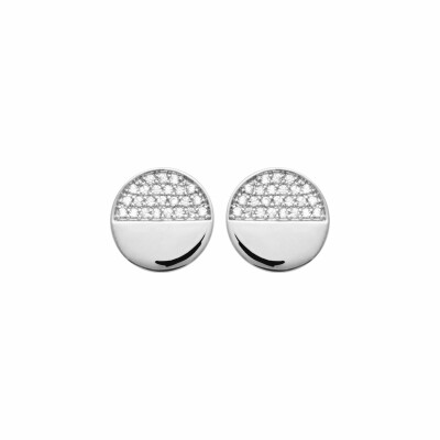 Boucles d'oreilles en argent rhodié et oxydes de zirconium