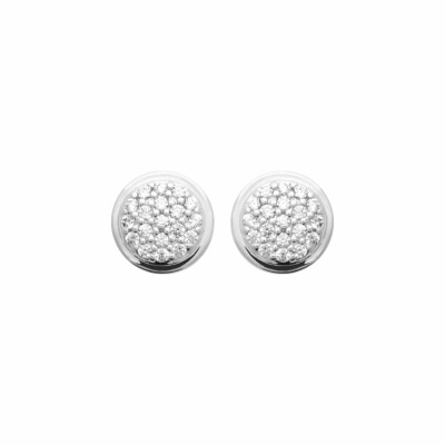 Boucles d'oreilles en argent rhodié et oxydes de zirconium