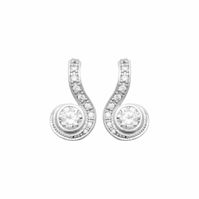 Boucles d'oreilles en argent rhodié et oxydes de zirconium