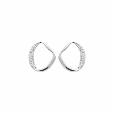 Boucles d'oreilles en argent rhodié et oxydes de zirconium