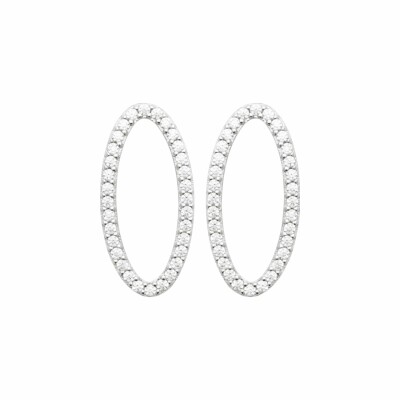 Boucles d'oreilles en argent rhodié et oxydes de zirconium