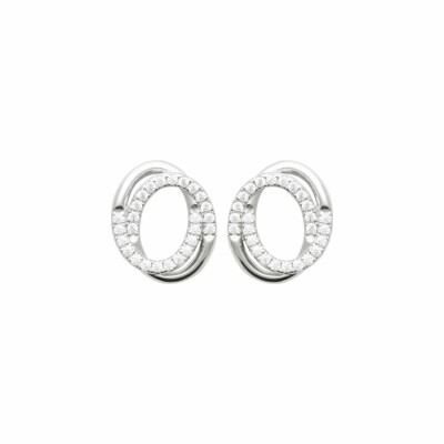 Boucles d'oreilles en argent rhodié et oxydes de zirconium