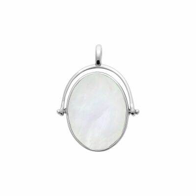 Pendentif en argent rhodié et nacre