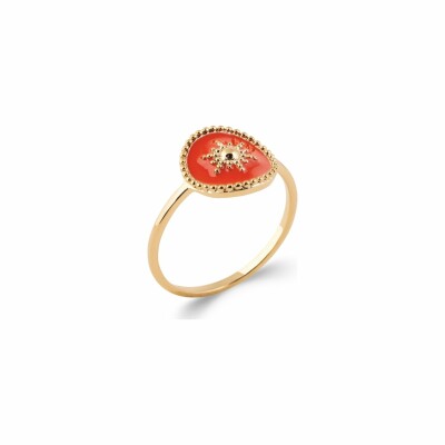 Bague en plaqué or et émail