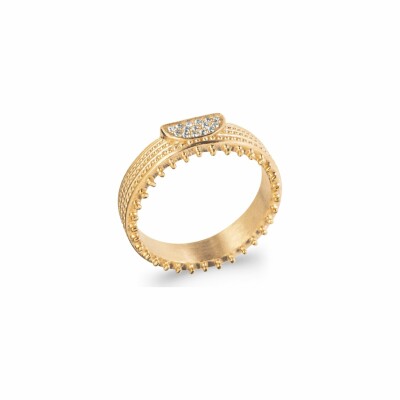 Bague en plaqué or et oxydes de zirconium