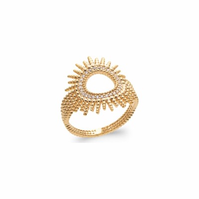Bague en plaqué or et oxydes de zirconium
