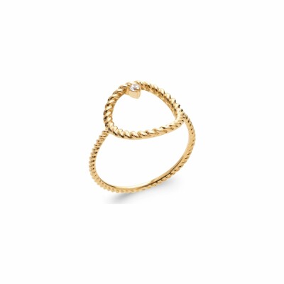 Bague en plaqué or et oxydes de zirconium