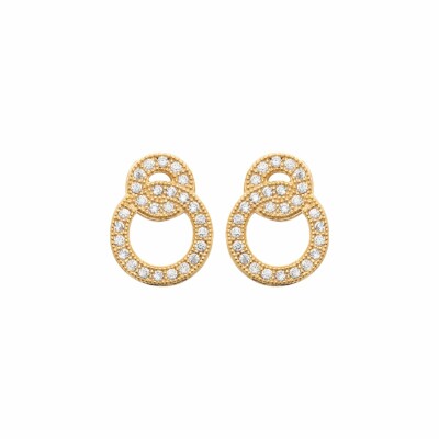 Boucles d'oreilles en plaqué or et oxydes de zirconium