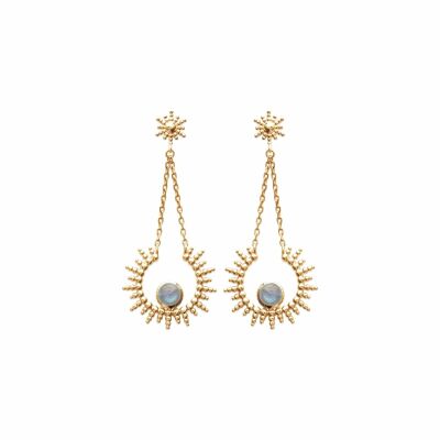 Boucles d'oreilles en plaqué or et labradorite