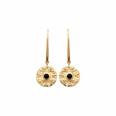 Boucles d'oreilles en plaqué or et pierre synthétique