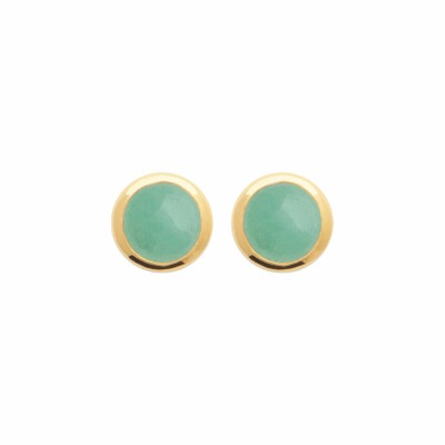 Boucles d'oreilles en plaqué or et aventurine