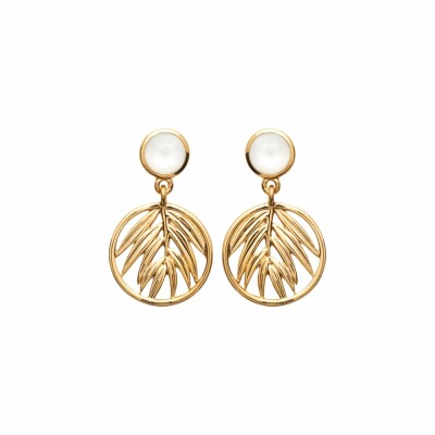 Boucles d'oreilles en plaqué or et nacre