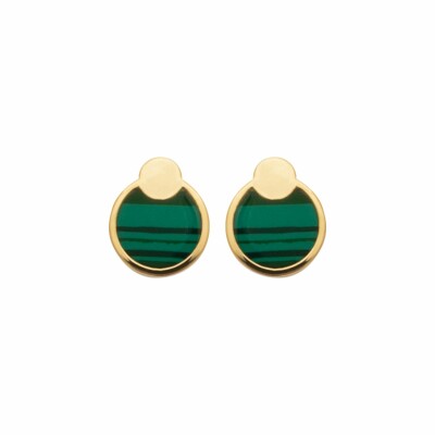Boucles d'oreilles en plaqué or et pierre synthétique