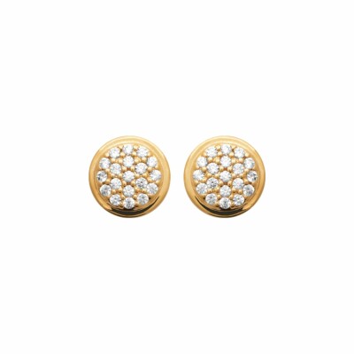 Boucles d'oreilles en plaqué or et oxydes de zirconium