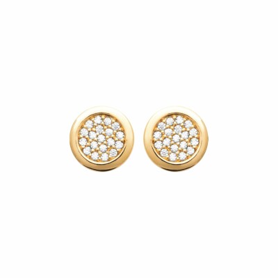 Boucles d'oreilles en plaqué or et oxydes de zirconium