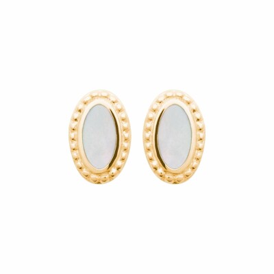 Boucles d'oreilles en plaqué or et nacre