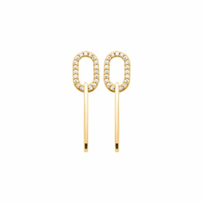 Boucles d'oreilles en plaqué or et oxydes de zirconium